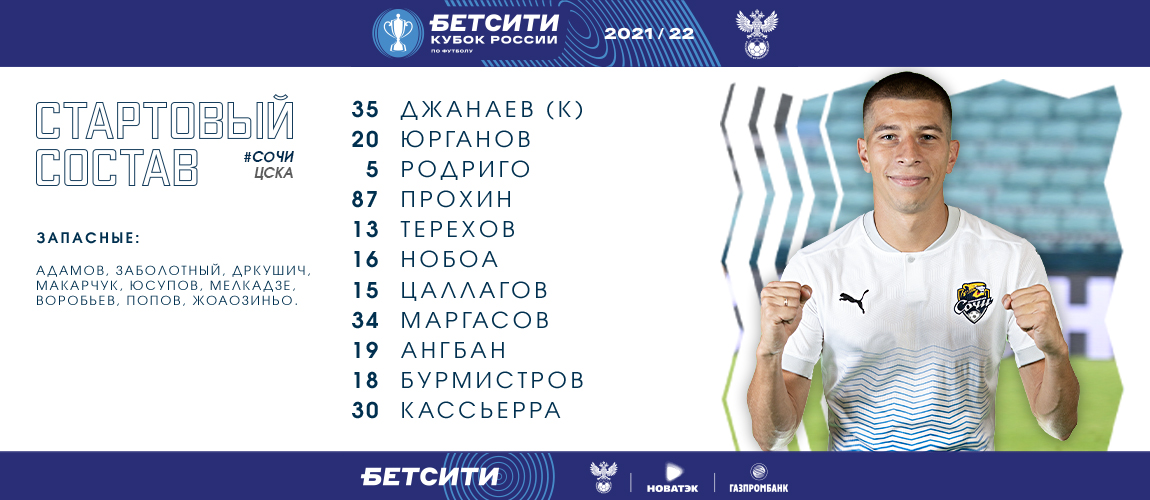 Playing in blue: the squad for the match with CSKA